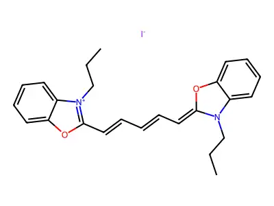 3,3'-二丙基噁二碳花青碘化物 structure