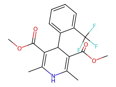 3,5-Pyridinedicarboxylic acid, 1,4-dihydro-2,6-dimethyl-4-(alpha,alpha,alpha-trifluoro-o-tolyl)-, dimethyl ester structure