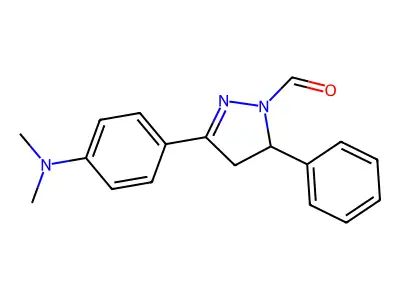 3-[4-(dimethylamino)phenyl]-5-phenyl-4,5-dihydro-1H-pyrazole-1-carbaldehyde structure