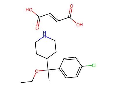 But-2-enedioic acid;4-[1-(4-chlorophenyl)-1-ethoxyethyl]piperidine structure