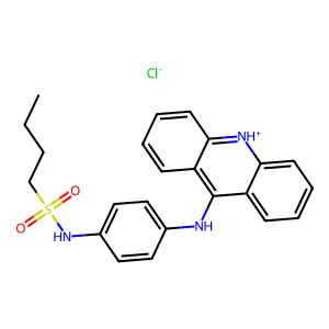 Butanesulfonamide, N-(p-(acridin-9-ylamino)phenyl)-, hydrochloride structure