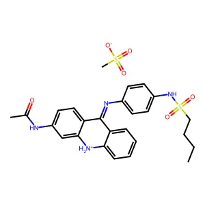 Acetamide, N-(9-(4-(butylsulfonamido)anilino)acridin-3-yl)-, methanesulfonate structure