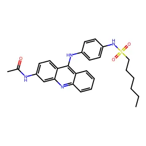 1-Hexanesulfonanilide, 4'-(3-acetamido-9-acridinylamino)- structure