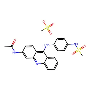 Acetamide, N-(9-(p-(methylsulfonamido)anilino)acridin-3-yl)-, methanesulfonate structure