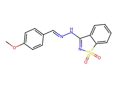 4-Methoxybenzaldehyde (1,1-dioxido-1,2-benzisothiazol-3-yl)hydrazone structure