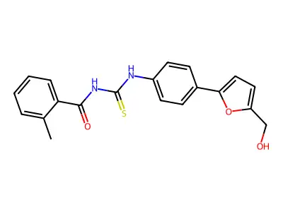 N-({4-[5-(Hydroxymethyl)furan-2-yl]phenyl}carbamothioyl)-2-methylbenzamide structure
