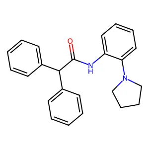 2,2-diphenyl-N-[2-(pyrrolidin-1-yl)phenyl]acetamide structure