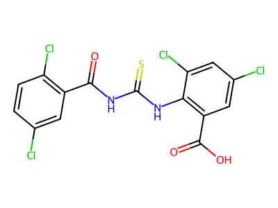 3,5-Dichloro-2-[(2,5-dichlorobenzoyl)carbamothioylamino]benzoic acid structure
