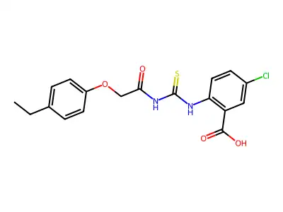 5-Chloro-2-[[2-(4-ethylphenoxy)acetyl]carbamothioylamino]benzoic acid structure