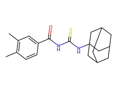 N-(1-adamantylcarbamothioyl)-3,4-dimethylbenzamide structure