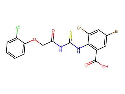 3,5-Dibromo-2-[[2-(2-chlorophenoxy)acetyl]carbamothioylamino]benzoic acid structure