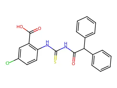 5-Chloro-2-[[[(diphenylacetyl)amino]thioxomethyl]amino]-benzoic acid structure