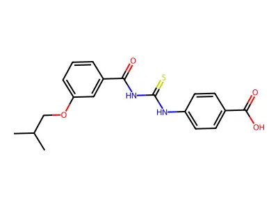 4-[({[3-(2-Methylpropoxy)phenyl]carbonyl}carbamothioyl)amino]benzoic acid structure