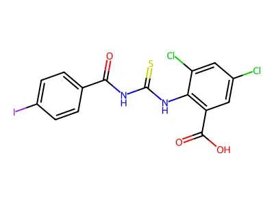 3,5-Dichloro-2-[(4-iodobenzoyl)carbamothioylamino]benzoic acid structure