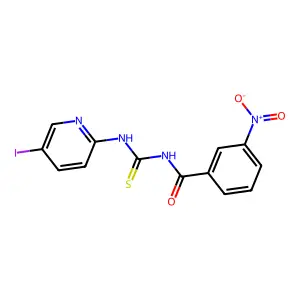 N-[(5-iodopyridin-2-yl)carbamothioyl]-3-nitrobenzamide structure