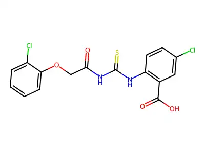 5-Chloro-2-[[[[(2-chlorophenoxy)acetyl]amino]thioxomethyl]amino]-benzoic acid structure