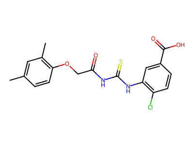 4-Chloro-3-[[2-(2,4-dimethylphenoxy)acetyl]carbamothioylamino]benzoic acid structure