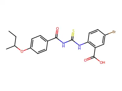 5-Bromo-2-[[[[4-(1-methylpropoxy)benzoyl]amino]thioxomethyl]amino]-benzoic acid structure