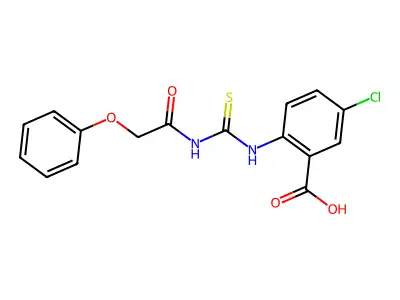 5-Chloro-2-[[[(phenoxyacetyl)amino]thioxomethyl]amino]-benzoic acid structure