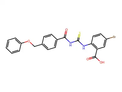 5-Bromo-2-[[4-(phenoxymethyl)benzoyl]carbamothioylamino]benzoic acid structure