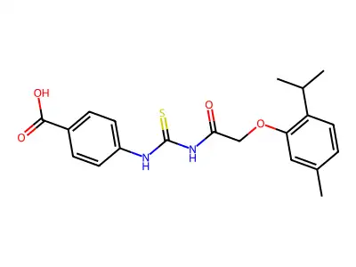 4-[[2-(5-Methyl-2-propan-2-ylphenoxy)acetyl]carbamothioylamino]benzoic acid structure