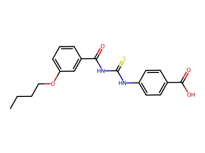 4-({[(3-Butoxyphenyl)carbonyl]carbamothioyl}amino)benzoic acid structure