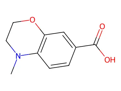 4-methyl-3,4-dihydro-2H-1,4-benzoxazine-7-carboxylic acid structure