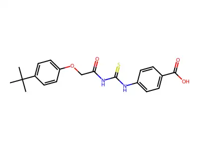 4-[[2-(4-Tert-butylphenoxy)acetyl]carbamothioylamino]benzoic acid structure
