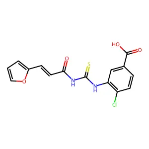 4-Chloro-3-[3-(furan-2-yl)prop-2-enoylcarbamothioylamino]benzoic acid structure