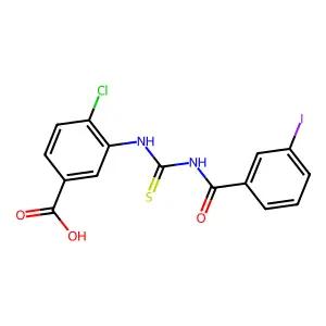 4-Chloro-3-({[(3-iodophenyl)carbonyl]carbamothioyl}amino)benzoic acid structure