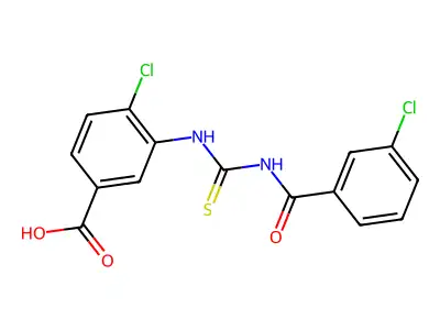 4-Chloro-3-[(3-chlorobenzoyl)carbamothioylamino]benzoic acid structure