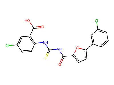 5-CHLORO-2-[[[[[5- -2-FURANYL]CARBONYL]AMINO]THIOXOMETHYL]AMINO]-BENZOICACID structure