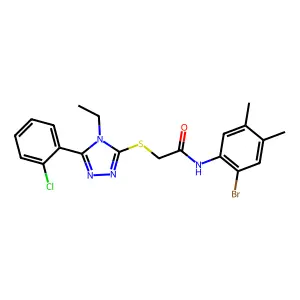 N-(2-bromo-4,5-dimethylphenyl)-2-{[5-(2-chlorophenyl)-4-ethyl-4H-1,2,4-triazol-3-yl]sulfanyl}acetamide structure
