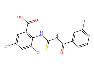 3,5-Dichloro-2-[[[(3-iodobenzoyl)amino]thioxomethyl]amino]-benzoic acid structure