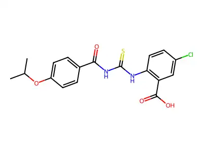 5-Chloro-2-[(4-propan-2-yloxybenzoyl)carbamothioylamino]benzoic acid structure
