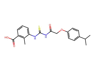 2-Methyl-3-[[[[[4-(1-methylethyl)phenoxy]acetyl ]amino]thioxomethyl ]amino]-benzoic acid structure