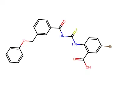 5-Bromo-2-[[[[3-(phenoxymethyl)benzoyl]amino]thioxomethyl]amino]-benzoic acid structure