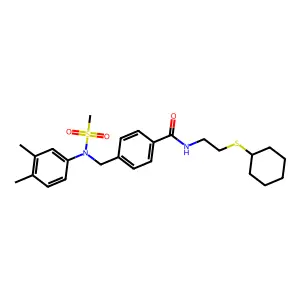 N-(2-cyclohexylsulfanylethyl)-4-[(3,4-dimethyl-N-methylsulfonylanilino)methyl]benzamide structure