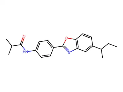 N-[4-(5-butan-2-yl-1,3-benzoxazol-2-yl)phenyl]-2-methylpropanamide structure