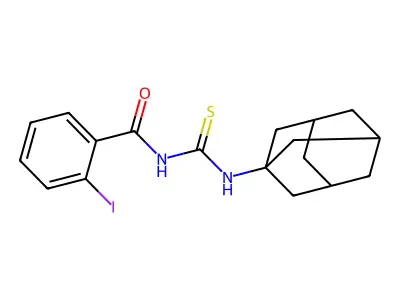 N-(1-adamantylcarbamothioyl)-2-iodobenzamide structure
