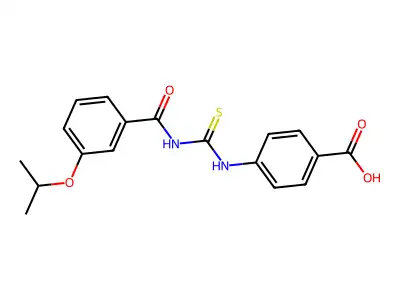 4-[({[3-(Propan-2-yloxy)phenyl]carbonyl}carbamothioyl)amino]benzoic acid structure