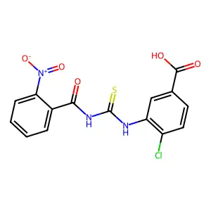 4-Chloro-3-[(2-nitrobenzoyl)carbamothioylamino]benzoic acid structure