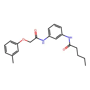 N-(3-{[2-(3-methylphenoxy)acetyl]amino}phenyl)pentanamide structure