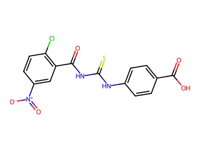 4-[(2-Chloro-5-nitrobenzoyl)carbamothioylamino]benzoic acid structure