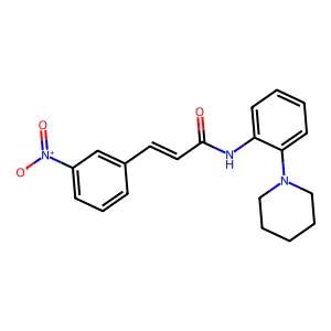 (E)-3-(3-nitrophenyl)-N-(2-piperidin-1-ylphenyl)prop-2-enamide structure