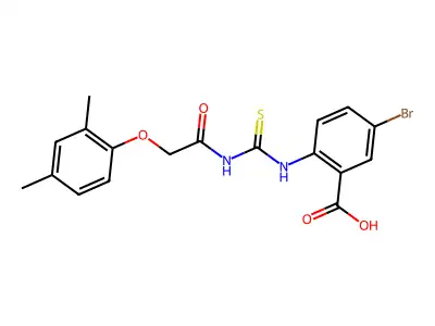 5-Bromo-2-[[[[(2,4-dimethylphenoxy)acetyl]amino]thioxomethyl]amino]-benzoic acid structure