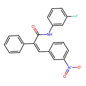 (E)-N-(3-fluorophenyl)-3-(3-nitrophenyl)-2-phenylprop-2-enamide structure