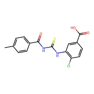 4-Chloro-3-[(4-methylbenzoyl)carbamothioylamino]benzoic acid structure
