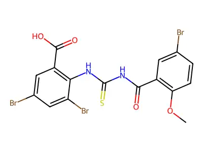3,5-dibromo-2-[(5-bromo-2-methoxy-benzoyl)thiocarbamoylamino]benzoic Acid structure