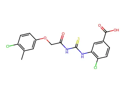 4-Chloro-3-({[(4-chloro-3-methylphenoxy)acetyl]carbamothioyl}amino)benzoic acid structure
